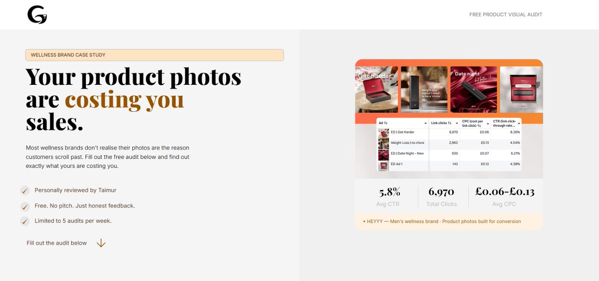 taimurcgi's tweet photo. Zero web design skills. Cranked out this landing page in a couple of hours using Claude + Wix studio

What's your excuse? https://t.co/rPuv6pxp3C