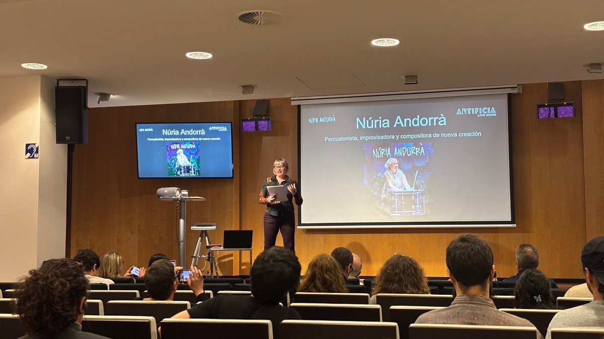 IIIACSIC's tweet photo. ▶️🥁🤖 Demo de Núria Andorrà
Experimentació sonora + IA en temps real a ARTIFICIA LIVE 2026.
📺 En directe: https://t.co/8Vgtz5ff0X https://t.co/d52Y2d2DkL