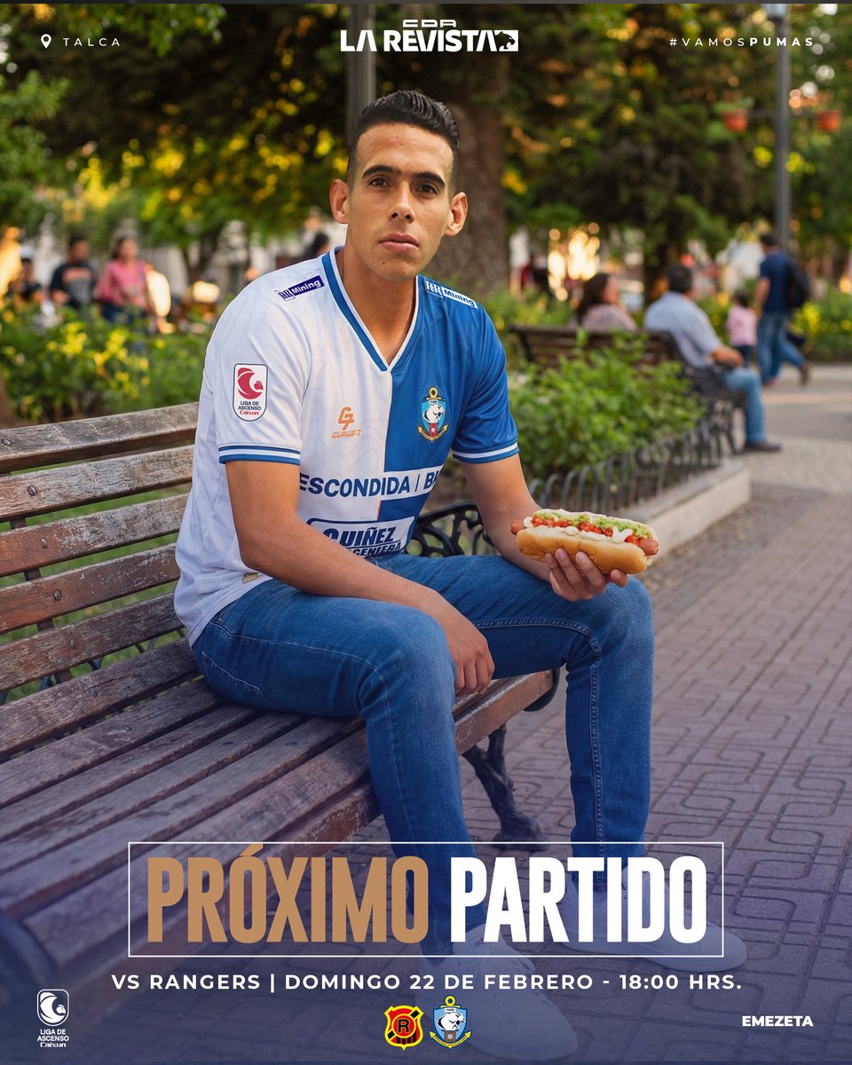 ⚡ Comienza la Liga de Ascenso Caixun 2026.
Se abre el camino. Se enciende la ilusión. 🐾💙

PRÓXIMO PARTIDO ⚽️🐾

🏆 Liga de Ascenso Caixun
📌 1ra Fecha
🆚 <a href="/Rangersdetalca_/">Rangers de Talca</a> 
🗓️ Domingo 22 de Febrero
⏱️ 18:00 horas
🏟️ Estadio Fiscal de Talca

#VamosPumas ⚪️🔵
<a href="/HinchaPuma/">Danilo Díaz</a>