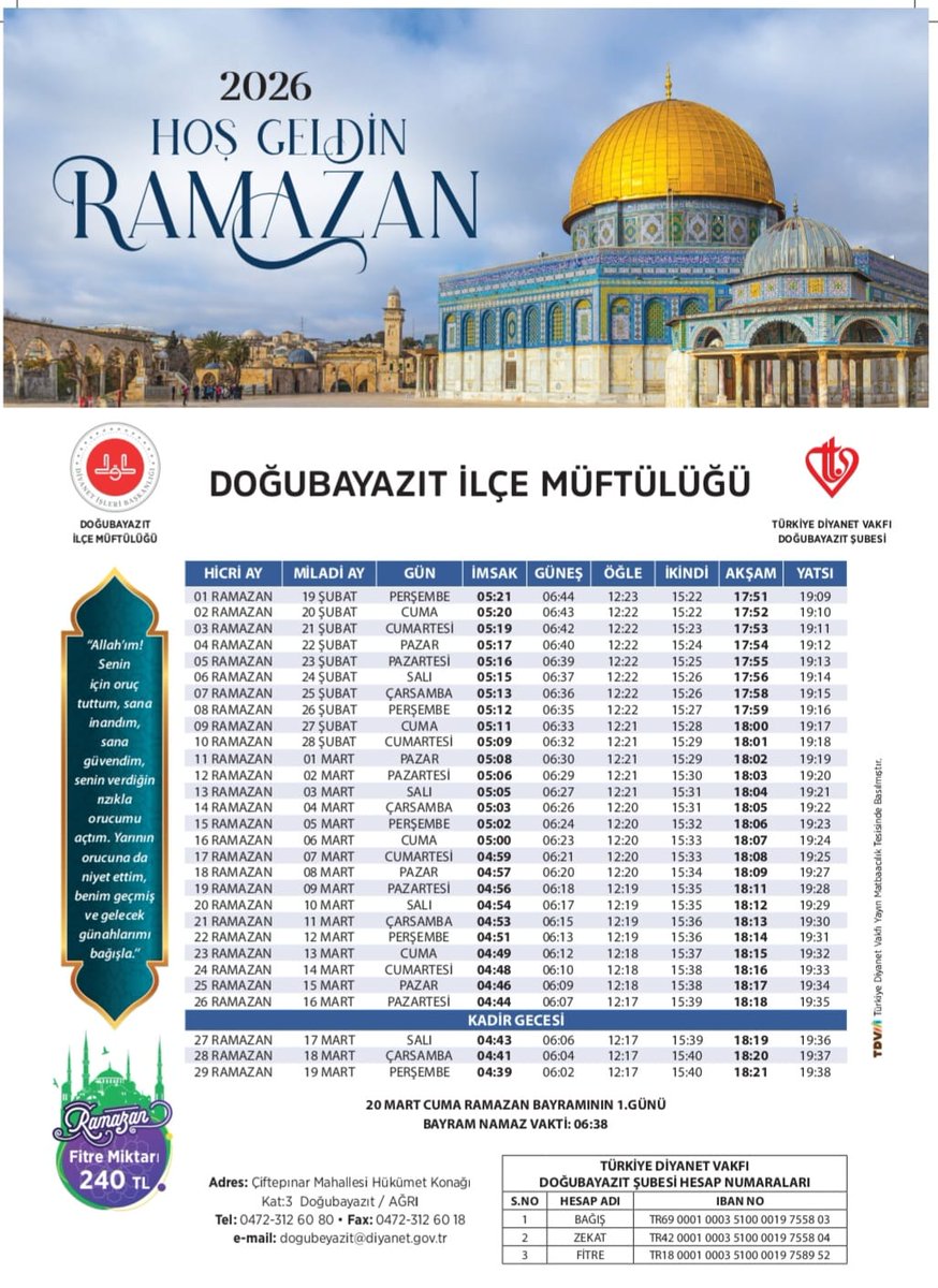 RAMAZAN-I ŞERi HIF’İN f’İN BEREKETİ     SOFRAMIZDA, VAKİTLERİ CEBİMİZDE OLSUN. 🌙  2026 İLÇE İMSAKİYEMİZ
On bir ayın sultanı Ramazan-ı Şerif, gönüllerimize huzur, evlerimize bereket getirmek üzere kapımızı çalıyor.