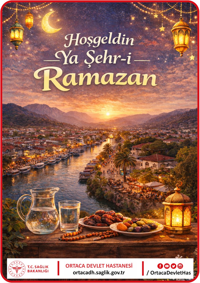 Ramazan ayında Sahuru atlamayın, iftara hafif yiyeceklerle başlayın. Büyük porsiyonlar yerine azar azar ve yavaş yiyin. Kızartma ve ağır tatlılardan kaçının, hafif yürüyüşlerle sindiriminizi destekleyin.  Ortaca Devlet Hastanesi tüm halkımıza Hayırlı Ramazanlar diler.