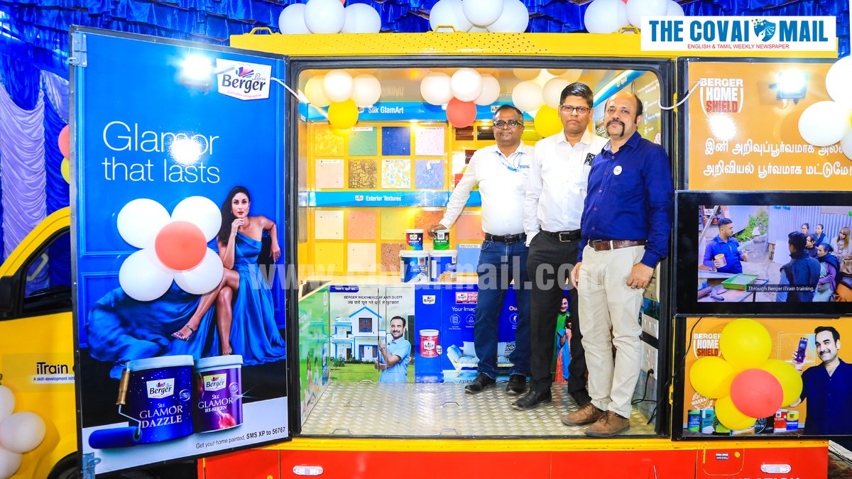 CovaiMail's tweet photo. Smile Foundation and Berger Paints India have launched a free training programme for painters in Coimbatore named ‘iTrain on Wheels’. The initiative was inaugurated in the city today.

#thecovaimail | #photostory | #berger | #freeprogram | #painters | #covai | #SmileFoundation | https://t.co/UPuhqzO0C2