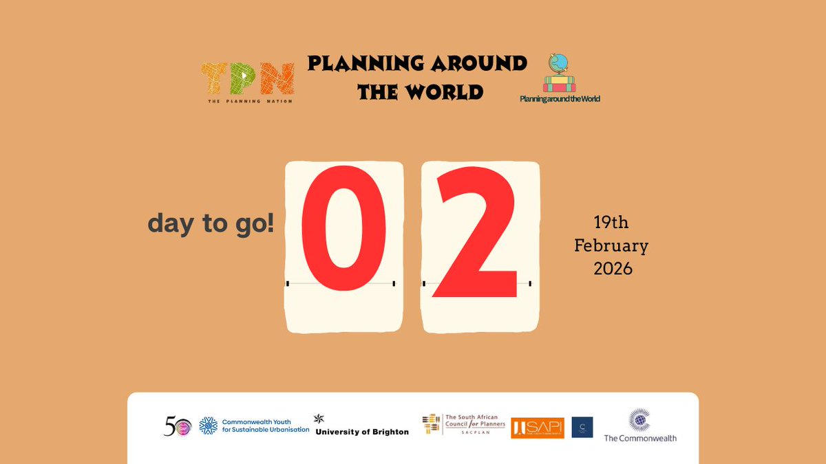 ThePlannetwork's tweet photo. Just 1 day remaining until we embark on a global journey of ideas, innovation, and strategic thinking. Join us as we explore Planning Around the World.
#PlanningAroundTheWorld #SouthAfrica#SpatialPlanning  #LandGovernance #PlanningSystems  #UrbanPolicy
#TownPlanning  #RTPI https://t.co/LDW435w6jA