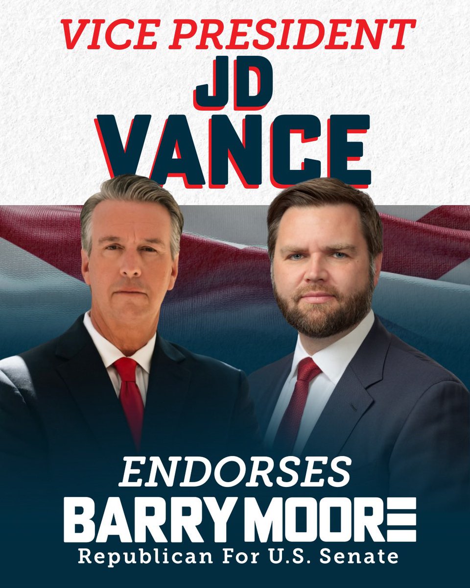 I’m thrilled to have Vice President Vance’s endorsement to be Alabama’s next United States Senator! I look forward to continuing my work with him and President <a href="/realDonaldTrump/">Donald J. Trump</a> to enact the America First agenda into law.

“President Trump needs proven allies in the Senate who