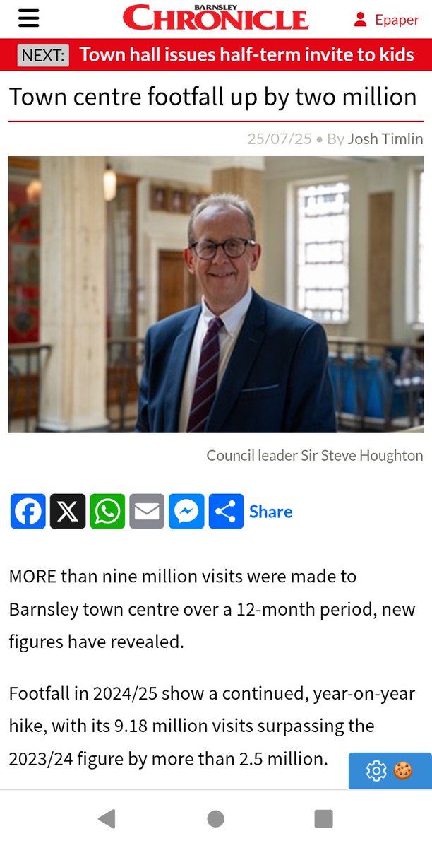mrsDugskullery's tweet photo. Hey, REFORM UK 🙋

Barnsley Council just increased town footfall to almost 9 million 2nd only to City of York.

They won numerous awards for their town centre regeneration. Including Purple Flag 7yrs on trot as a 'Safe Town'...

and it is definitely NOT BROKEN. https://t.co/3DCL41F8MX