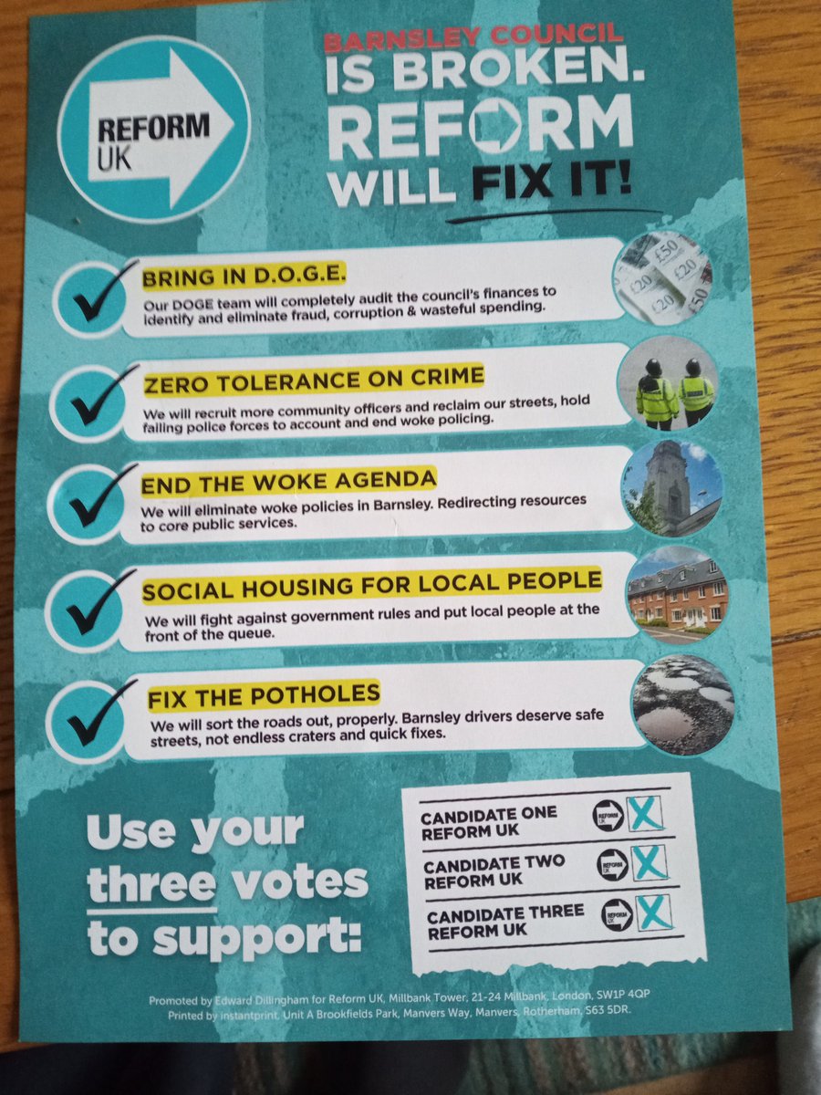 mrsDugskullery's tweet photo. Hey, REFORM UK 🙋

Barnsley Council just increased town footfall to almost 9 million 2nd only to City of York.

They won numerous awards for their town centre regeneration. Including Purple Flag 7yrs on trot as a 'Safe Town'...

and it is definitely NOT BROKEN. https://t.co/3DCL41F8MX