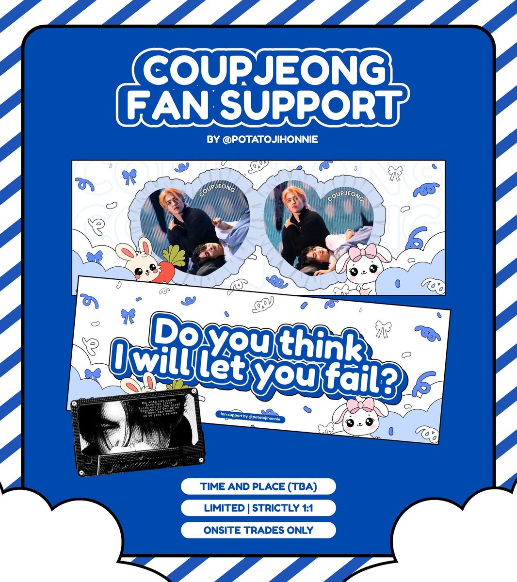 potatojihoonie's tweet photo. HERE IS @potatojihoonie's COUPJEONG FAN SUPPORT FOR _NEW IN BULACAN π€
I'm thrilled to share my freebie for this year!! Thank you so much @coupjeongzip for designing my banner and sticker. π€
SEE YOU, mga ka-CoupJeong!
#_NewInBulacan
#CoupJeong https://t.co/H5vLH7eufz