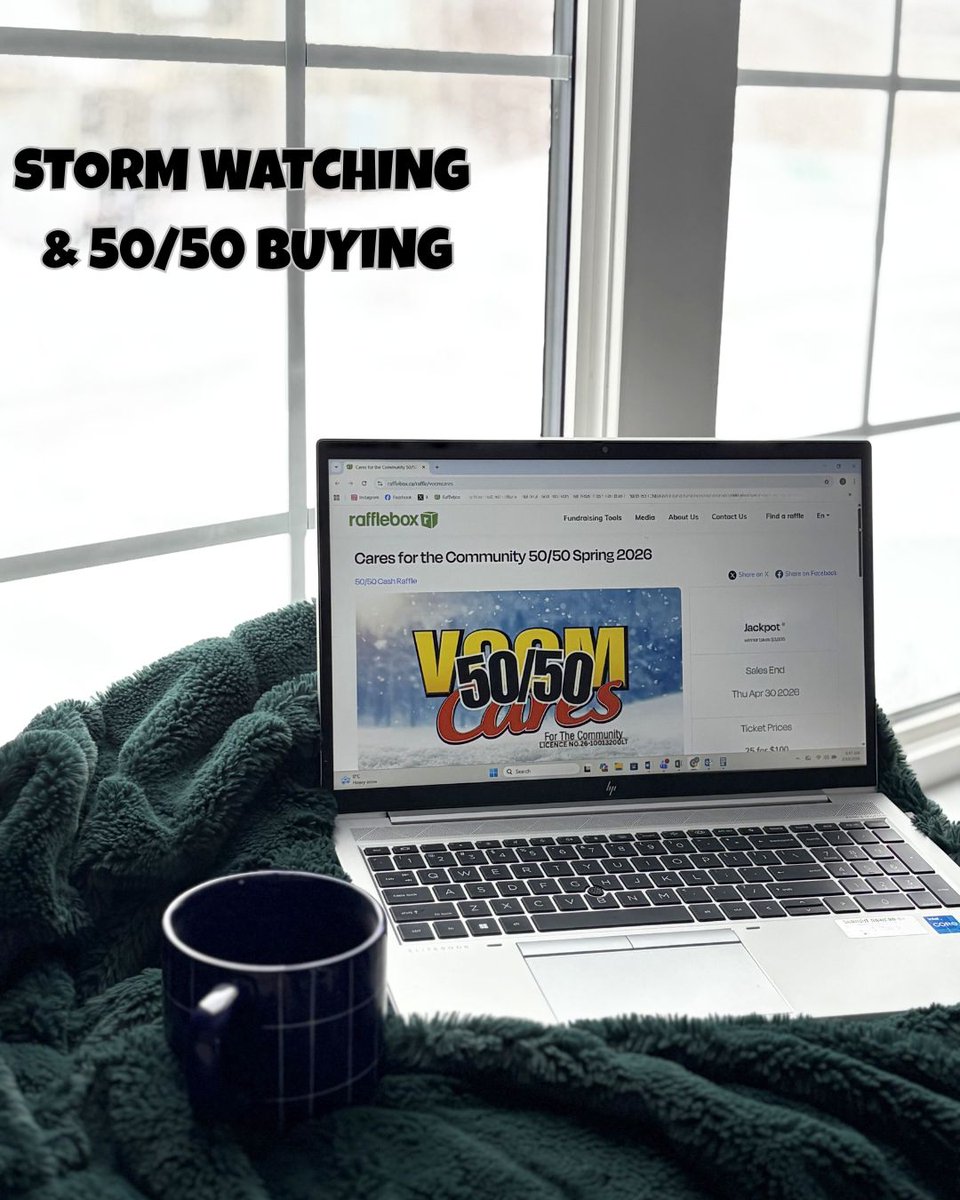 VOCMCares's tweet photo. When the forecast says “stay home,” we agree.
Wrap up in a blanket, pour another coffee, and take care of your 50/50 tickets online while the storm does its thing outside.
Stay warm — and good luck! ❄️
https://t.co/yjO2Uvlwts
@590VOCM @VOCMNEWS #supportyourcommunity https://t.co/yC3viSsTYZ