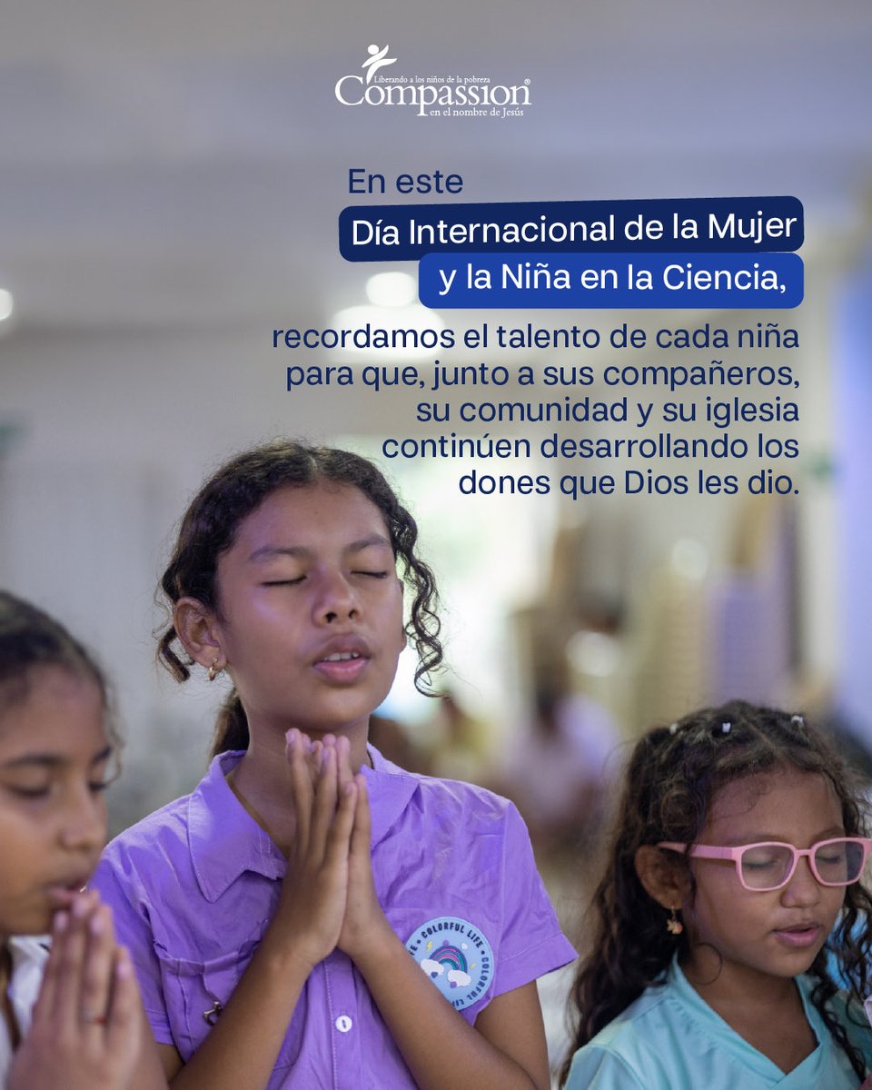 Solo el 30% de quienes hacen ciencia en el mundo son mujeres 🧪✨

Impulsar la educación de las niñas hoy es abrir camino a las soluciones que el mundo necesita mañana. 👩‍🔬🔭

#MujeresEnLaCiencia #NiñasEnLaCiencia #CompassionColombia