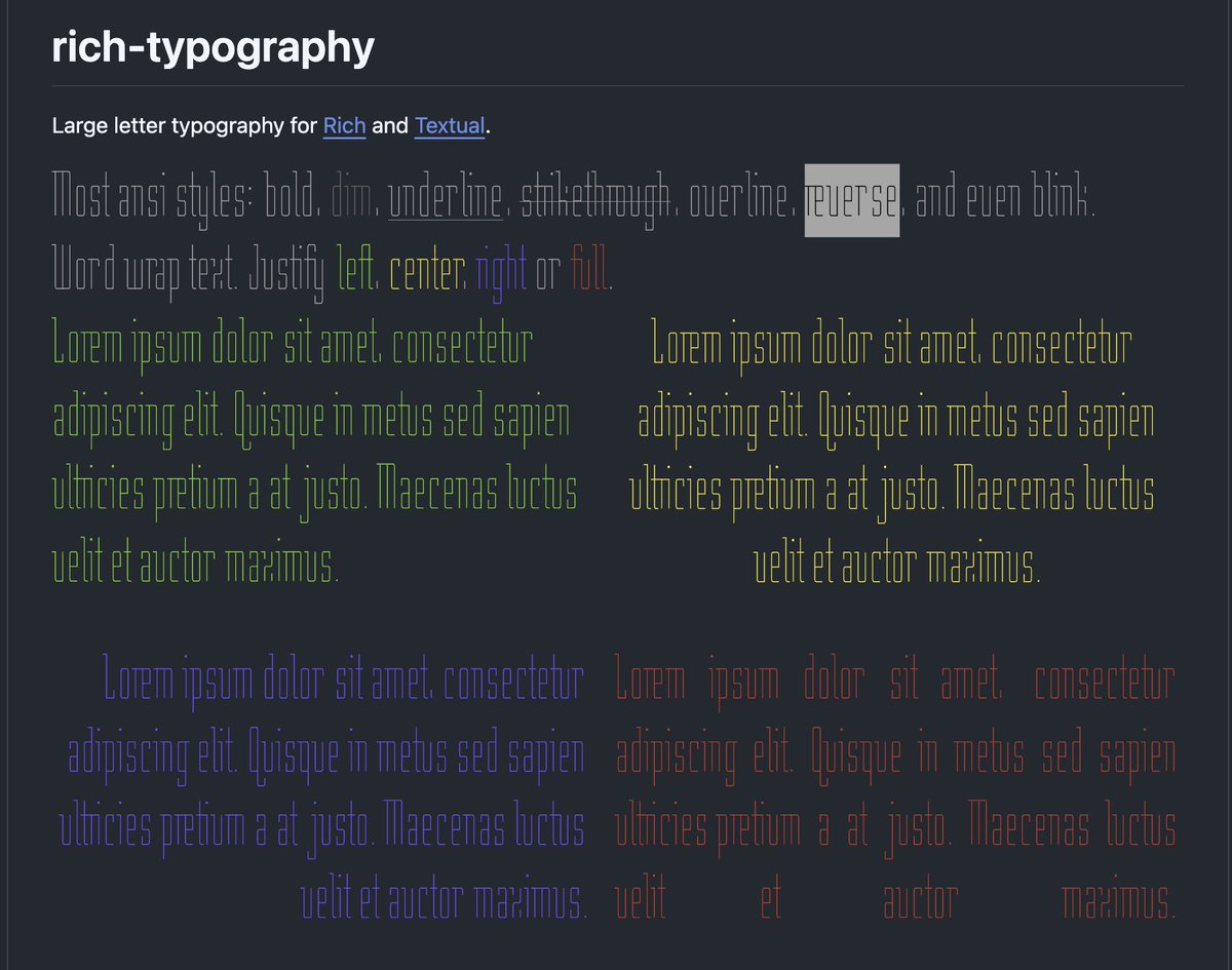 Terminal typography samples