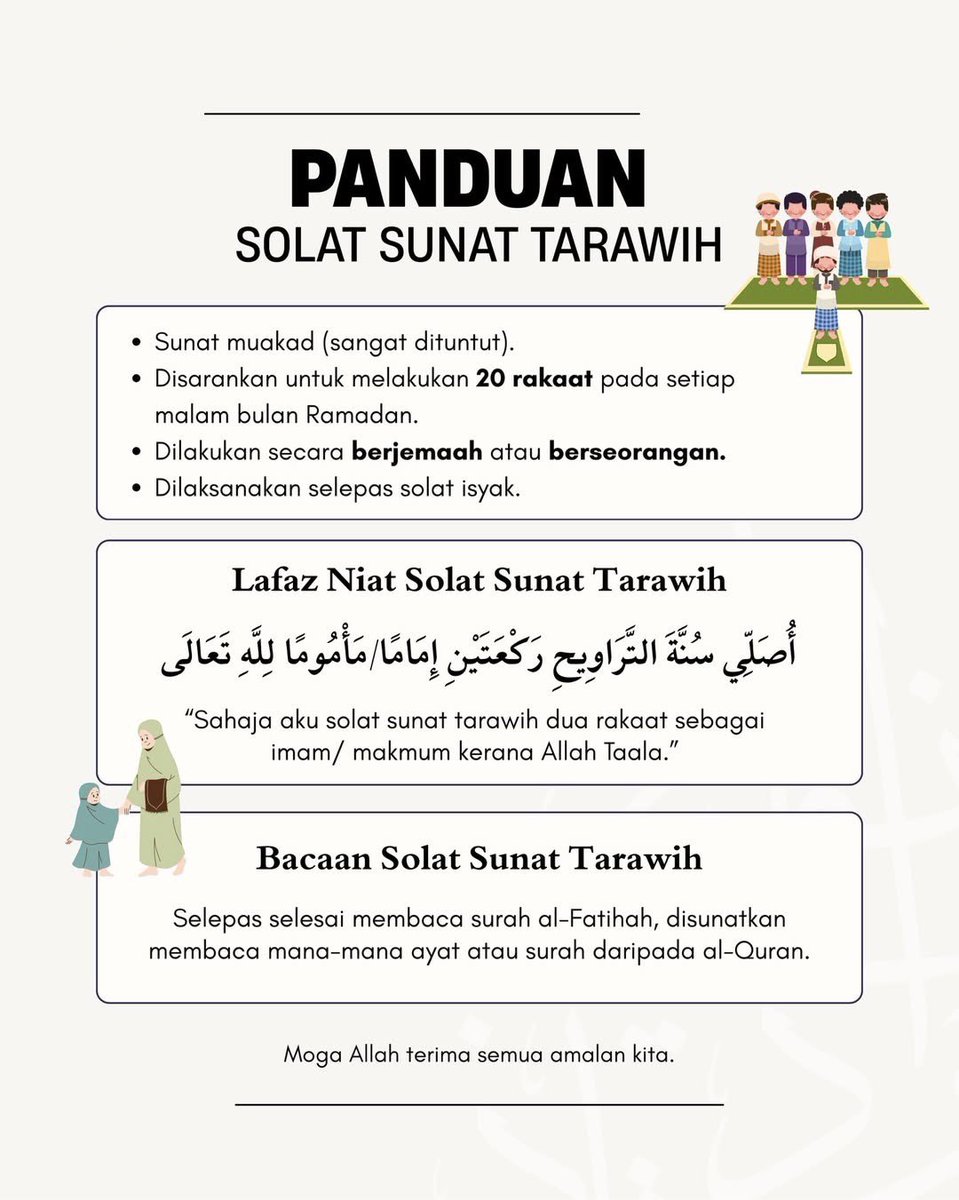 ariff_azly's tweet photo. Niat dan panduan Solat Sunat Terawih , https://t.co/YLHDv2lydA