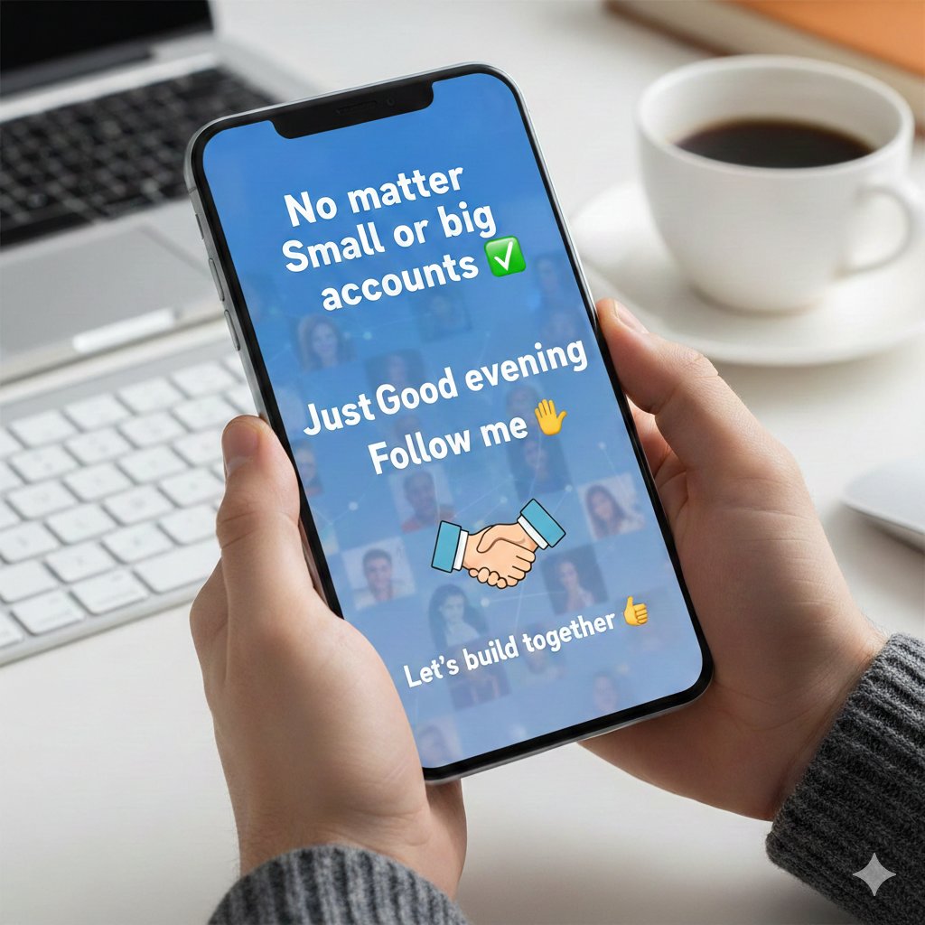 No matter Small or big accounts ✅

Just Drop “Good evening"Follow me

Let’s build together 🤝