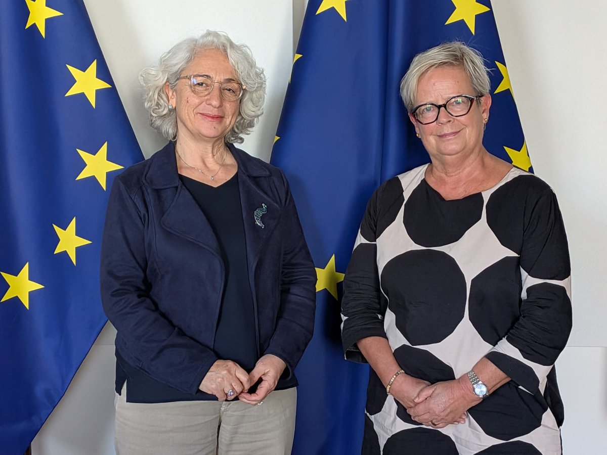 oscepa's tweet photo. Chair of the Ad Hoc Committee on Migration Farah Karimi met today in Vienna with @EURightsAgency Director Sirpa Rautio to discuss the FRA’s role in supporting EU Member States in upholding their human rights obligations. https://t.co/chhStZNaJb