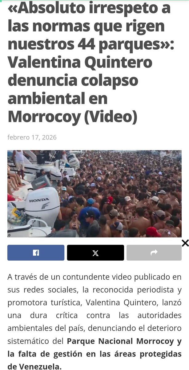 Esas hordas de idiotas que asedian a Morrocoy para gozar nadando en su propia orina, secreciones y desechos, es el menor de los problemas que por años ha venido matando al parque nacional.

La denuncia de Valentina Quintero es mucho más amplia que eso, pero igual se queda corta.