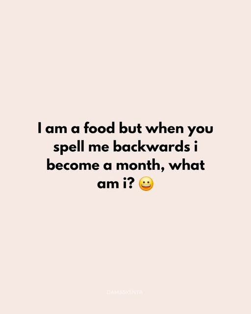 damaskenya's tweet photo. 📷 RIDDLE TIME! 📷
I’m a food 🍔… but spell me backwards and I turn into a month 📅
Sounds easy? Don’t rush it 😏
Drop your answer 👇
Tag a friend who loves brain teasers 🧠
Let’s see who gets it first! 🚀
#RiddleTime #BrainTeaser #GuessTheAnswer #ThinkFast https://t.co/dnxVDrdAoU