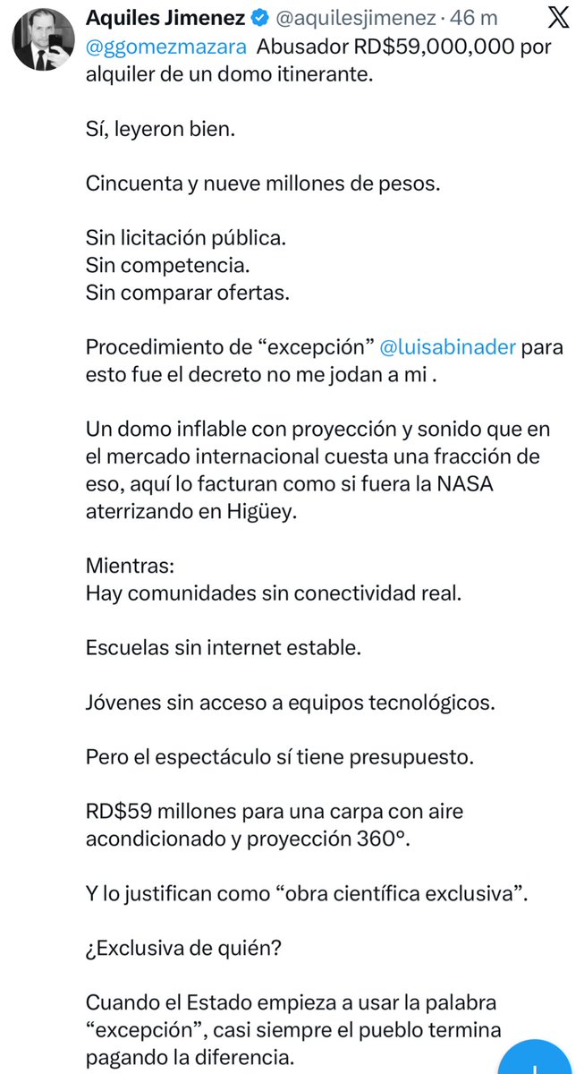 ¿Pero cómo así? 🤔
Según el propio Guido Gómez Mazara eso era “abusivo” antes de llegar al carguito… y ahora parece que es “política pública” 😂.

Estos del PRM llegaron prometiendo cambio y lo que trajeron fue un combo: depredación, escándalos y excusas en oferta 2x1.
Al final,