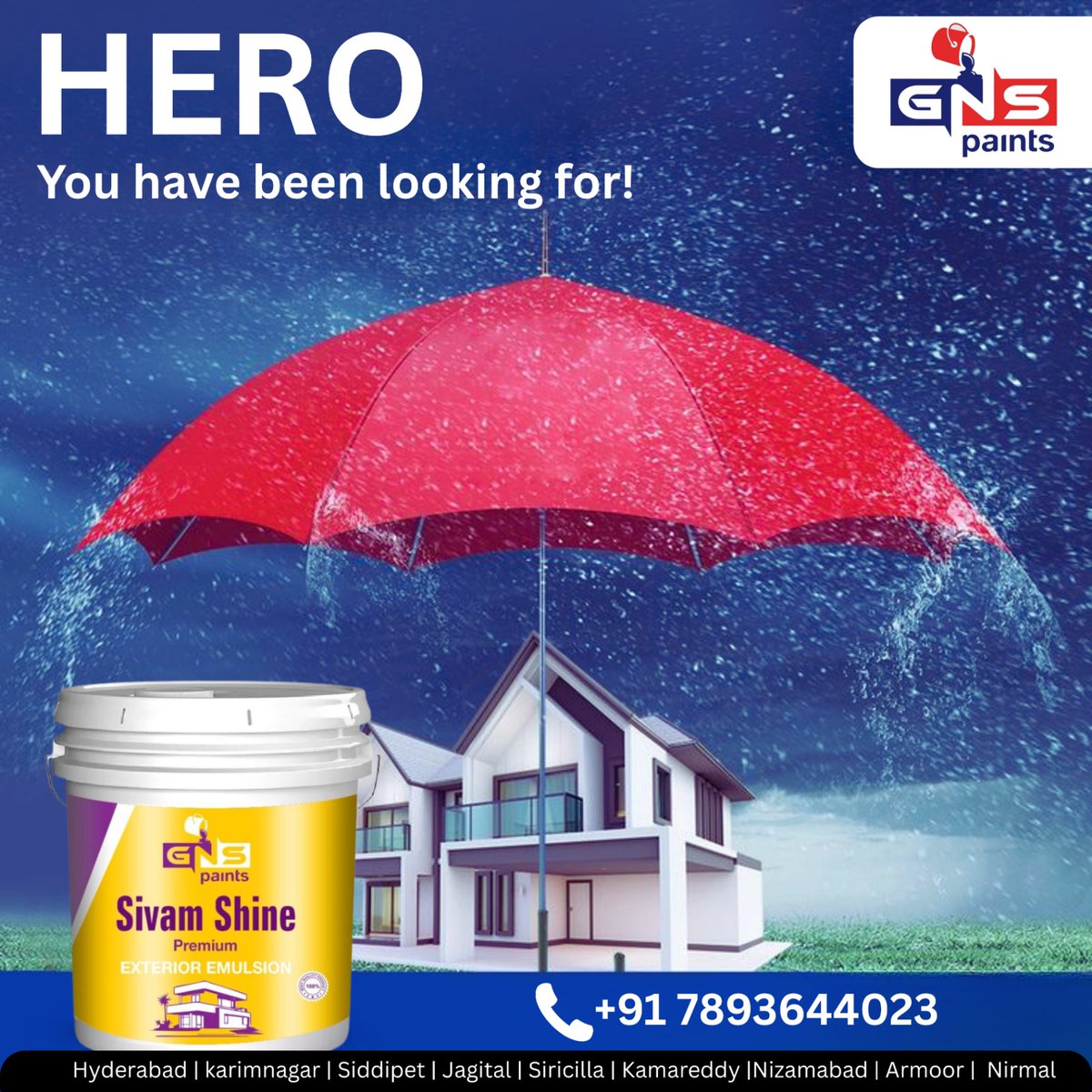 GNSPaints's tweet image. HERO You Have Been Looking For! ��️��

Introducing Sivam Shine Premium Exterior Emulsion by GNS Paints – the ultimate protection your home deserves.

�� +91 7893644023

#GNSPaints #SivamShine #ExteriorEmulsion #WeatherProtection #WallCare #PremiumPaint #HomeProtection