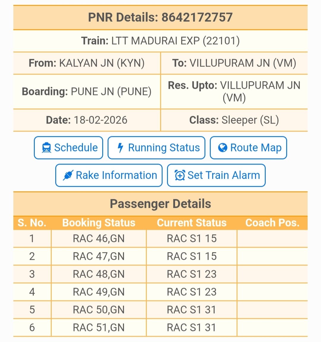 सर हमें rac आधी आधी सिट मिली है सर फैमिली है बच्चे हैं पूरी सिट देने की कृपा करें <a href="/RailwaySeva/">RailwaySeva</a> 
<a href="/DRMSolapur/">DRM Solapur</a>