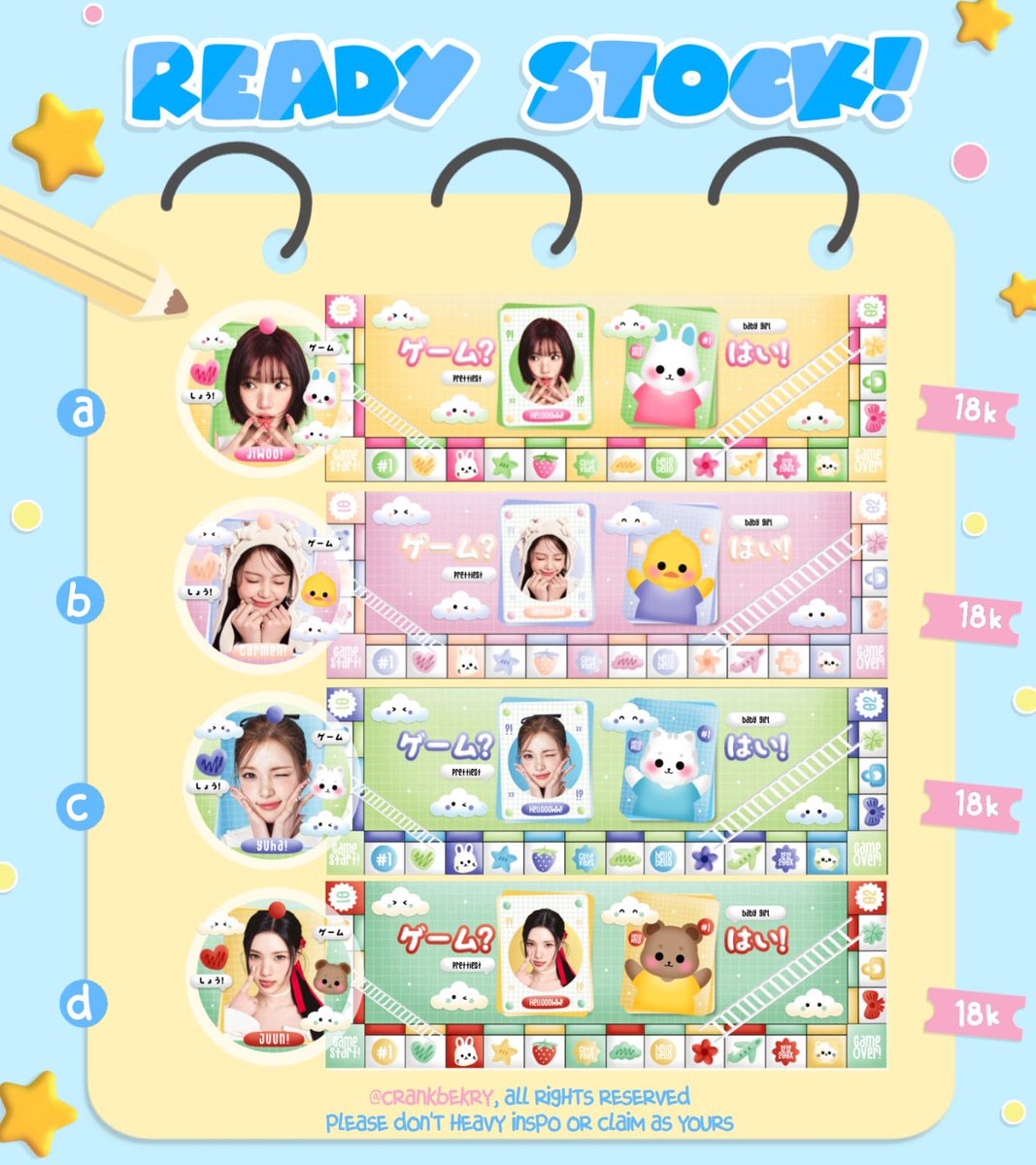 cranbekry's tweet image. 👩🏻‍🍳𓄯ᩙ  ۫  help rt thank you ✿ ｡

Lai membawa layout ready stock special hearts2hearts rude🧸 yuk dijemput layout lucunya🖍️

🖌️ fee recolor + animal  +6k 
🐣 fee animal only +3k
🏷️ available for sponsor!

#zonauang #zonajajan