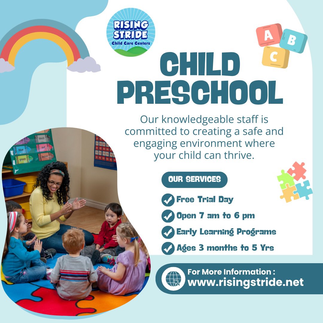 If you’re looking for a reliable provider of childcare services to nurture your child’s growth and development, Rising Stride is here for you. 
risingstride.net
#preschool #risingstride #childcare #toddlers #delco