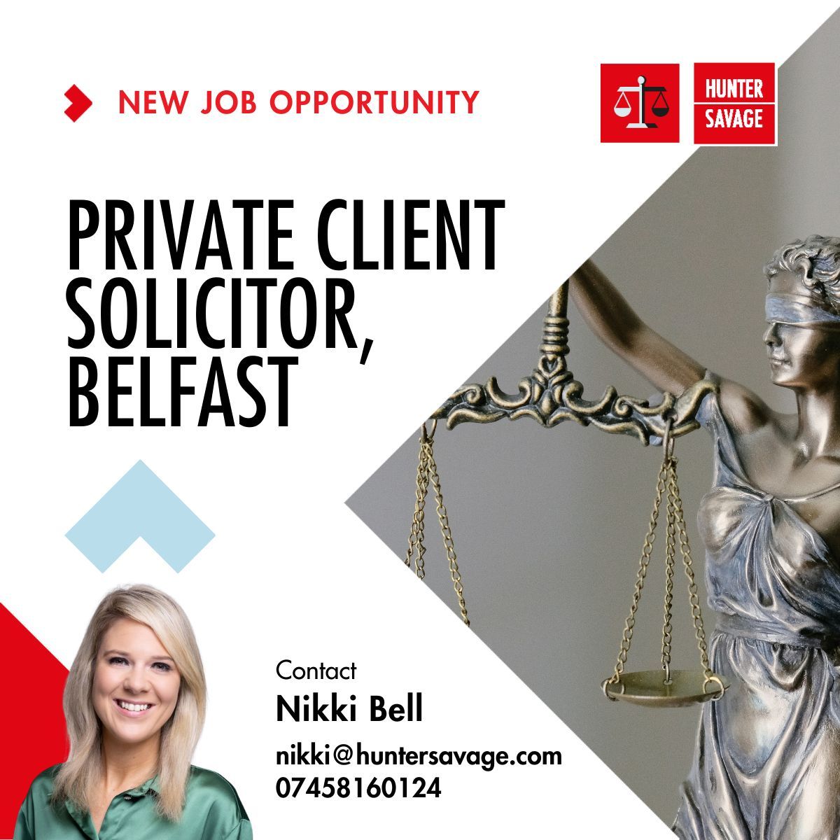 ⚖️We’re hiring: Private Client Solicitor (2–6 PQE) | Belfast (Hybrid)

Join a leading Belfast firm advising HNW clients, business owners &amp; families on complex private client matters.
✅Career progression
✅Work with top NI specialists
✅Hybrid working

📩nikki@huntersavage.com