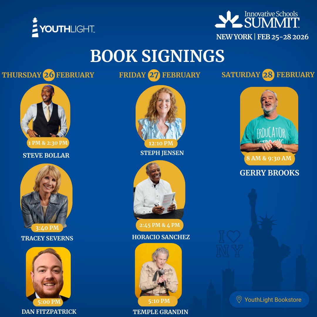 YouthLightBooks's tweet photo. We’re bringing book signings to New York February 26–28 — stop by, meet the authors, and take home a signed copy! 📚🖊️

See you in New York! 🗽

#youthlight #accutrain #innovativeschoolssummit #collaborateeducateinnovate #lifeislearning #education #livelovelearn https://t.co/ULT2v8mivx