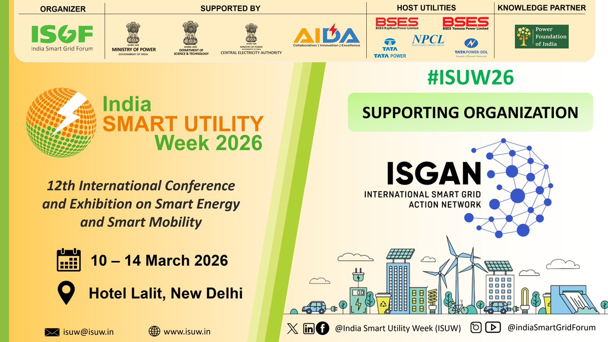 India Smart Utility Week - ISUW tweet media