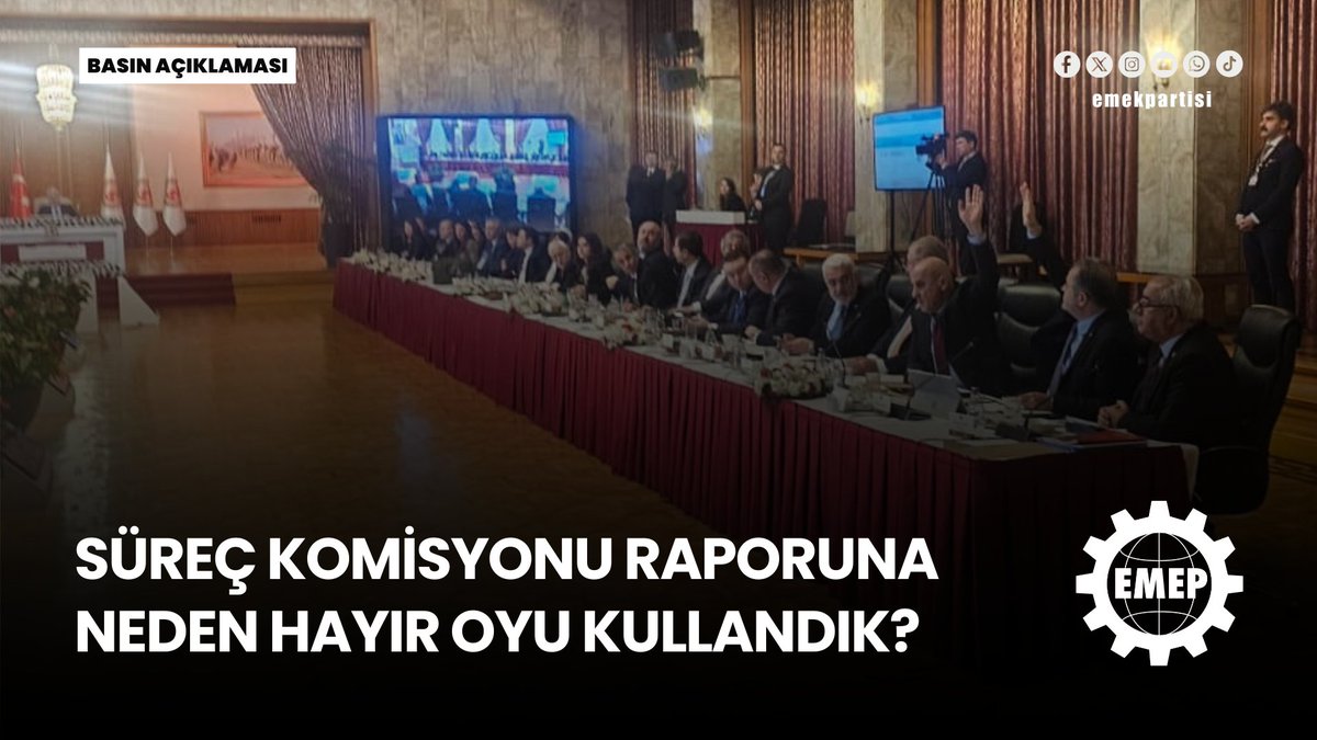 📌Süreç Komisyonu raporuna neden hayır oyu kullandık?

Genel Başkan Yardımcımız ve İstanbul Milletvekilimiz İskender Bayhan Süreç Komisyonu raporuna ilişkin tutum ve değerlendirmelerimizi paylaştı.

"Bütün milliyet ve inançlardan işçi ve emekçilere, gençlerimize seslenmek