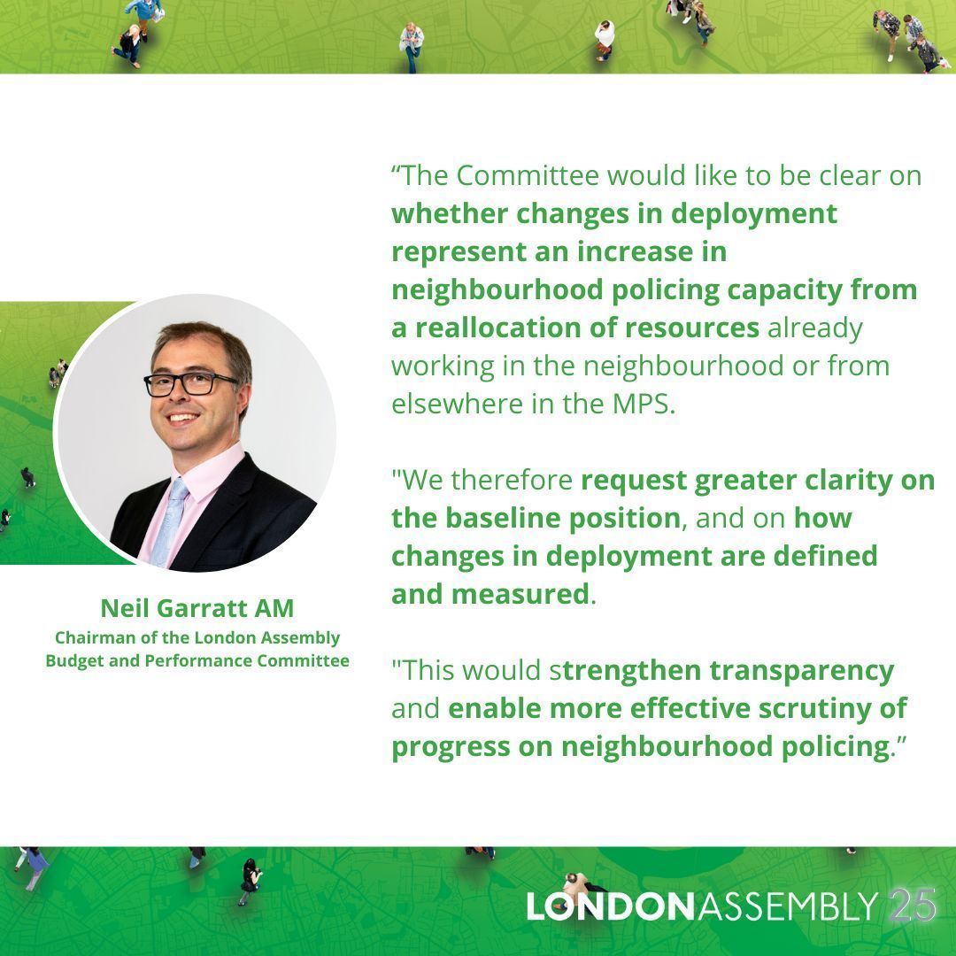 LondonAssembly's tweet image. The #AssemblyBudget letter to the Mayor ahead of his final consolidated budget, calls for him to clarify whether the 1,300 extra neighbourhood officers referenced in his election manifesto to be additional police officers and PCSOs or redeployed officers: london.gov.uk/who-we-are/wha…
