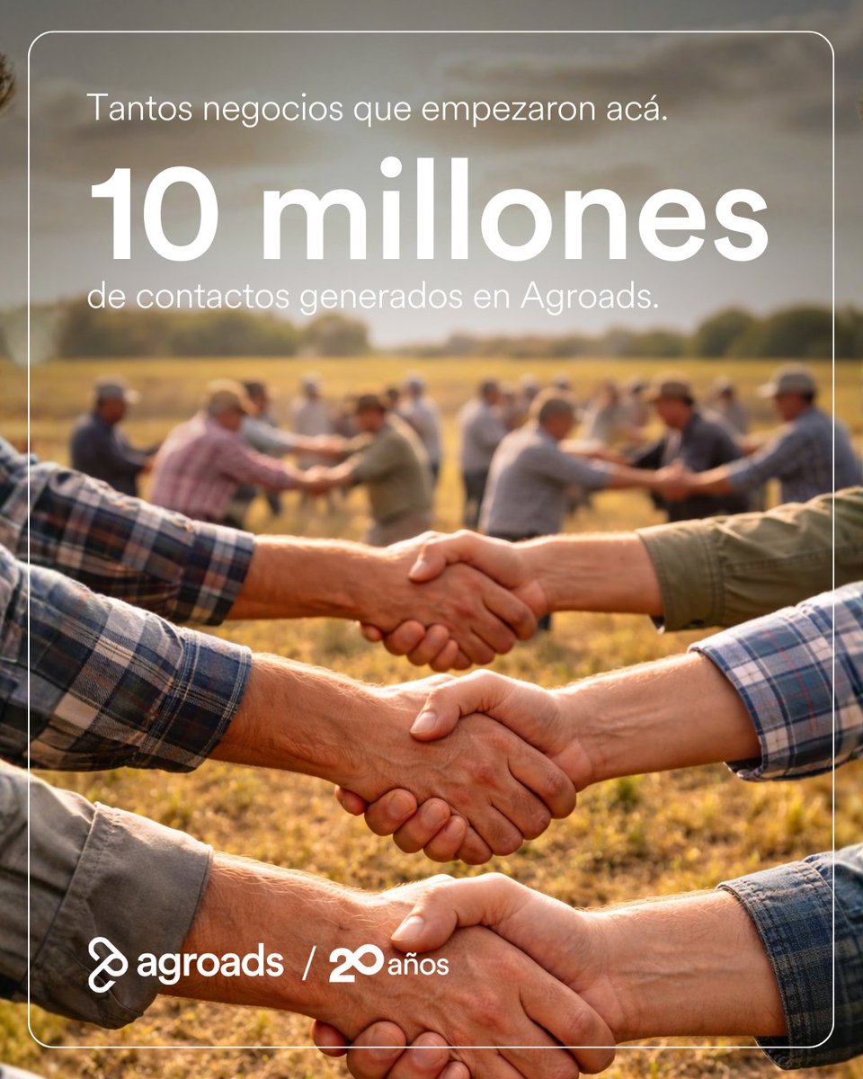 Cada contacto es una oportunidad real.
En Agroads, mes a mes el agro se conecta.

#Agroads #Negocios #Agro
