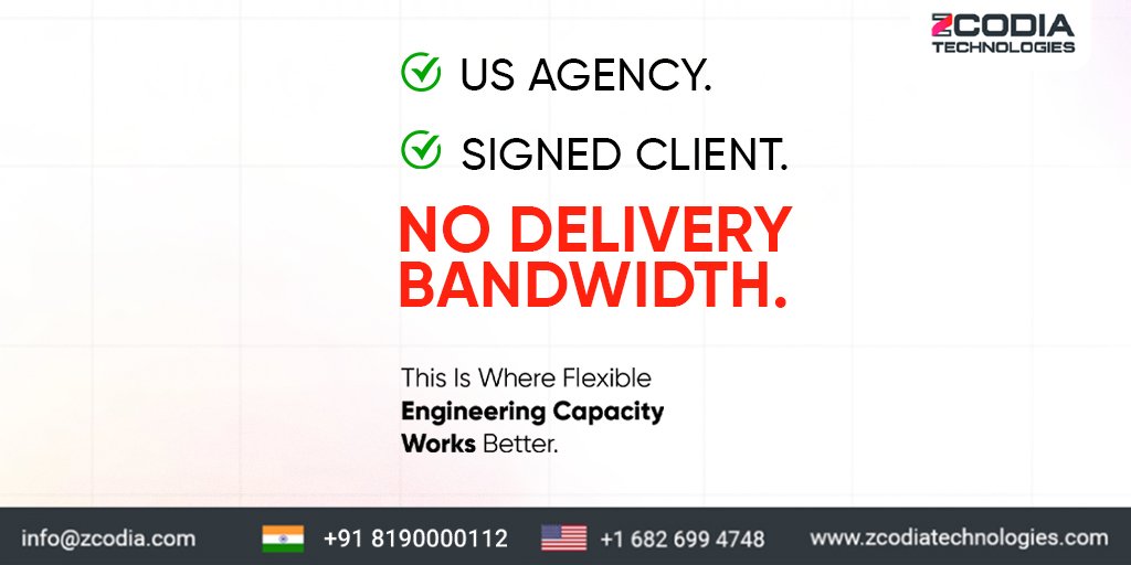 zcodia's tweet photo. Agencies don’t lose clients because of bad intent. 
They lose them because delivery can’t scale overnight. Smart capacity planning protects reputation.

📧info@zcodia.com
🌐https://t.co/8NqwHNz30d
📞India: +91 8190 000112 | USA: +1 682 699 4748 https://t.co/rZLwfLW85a