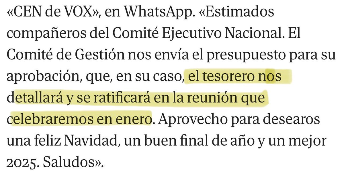 Oye <a href="/juanmalamet/">Juanma Lamet</a>, a ver si te lees lo que tú mismo escribes

Las cuentas de VOX se aprueban siempre de manera presencial, es algo que dices tú mismo en tu propia noticia.

Si quieres ir de periodista de investigación con cotilleos, mal vas.