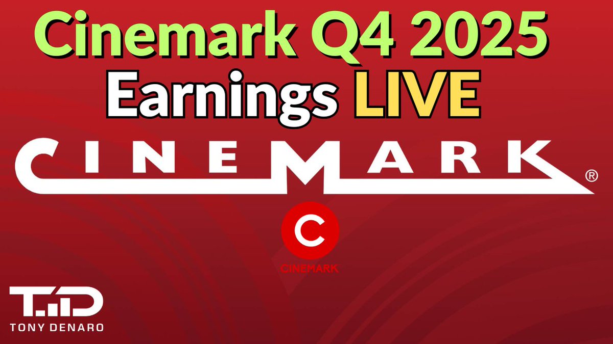 If you care to listen in to the first Q4 exhibitor earnings call, join us LIVE 730AM CST this morning! 
CNK Q4 Earnings🔴Live - Cinemark Q4 &amp; FY 2025 Earnings  $CNK #CNK $AMC youtube.com/live/iMQXcNDry…