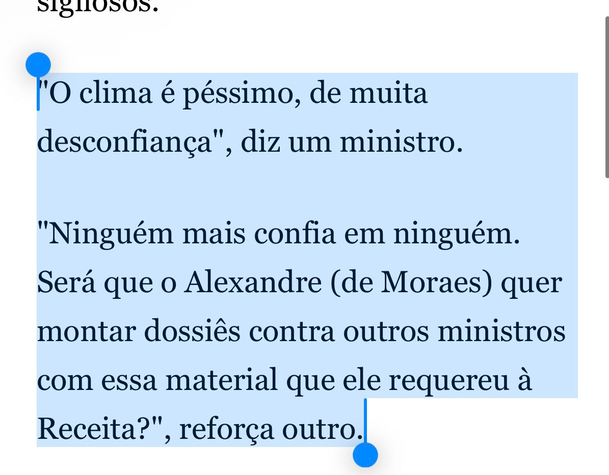 leandroruschel's tweet image. Clima gostoso no Supremo. 🍿

Da coluna do @laurojardim.