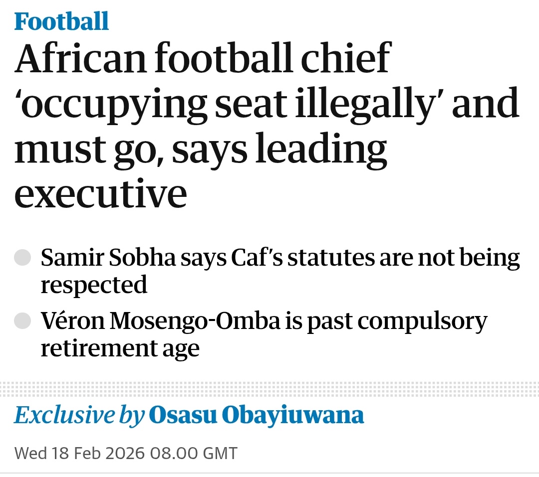 🚨 DÉCLARATIONS CHOC AU SEIN DE LA CAF 🚨
​Samir Sobha, membre du Comité Exécutif de la CAF, s'est confié au journal The Guardian concernant l'injustice subie par le Maroc 🇲🇦 :
​« Nous demandons à la Fédération Marocaine de nous pardonner pour l'injustice qu'ils ont subie. Les