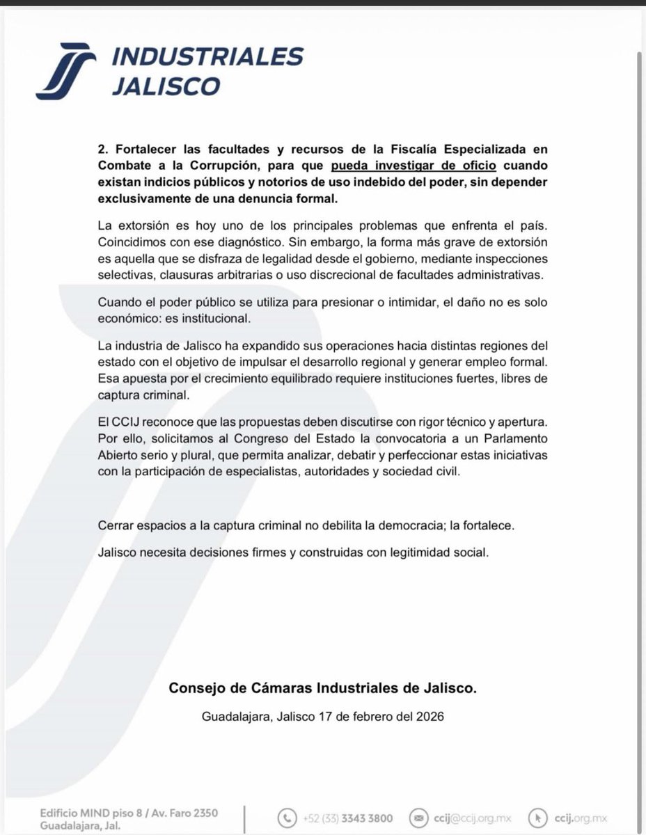 Comunicado Oficial <a href="/Industriales_J/">Industriales_Jalisco</a>