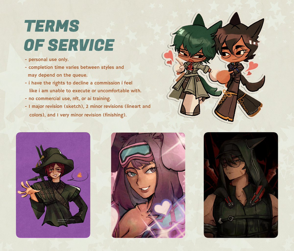 [shares appreciated!]

opening limited slots for comms 💖available for INA orders (forms) and intl orders (vgen) :]  order links below!

feel free to dm for questions, thank you!