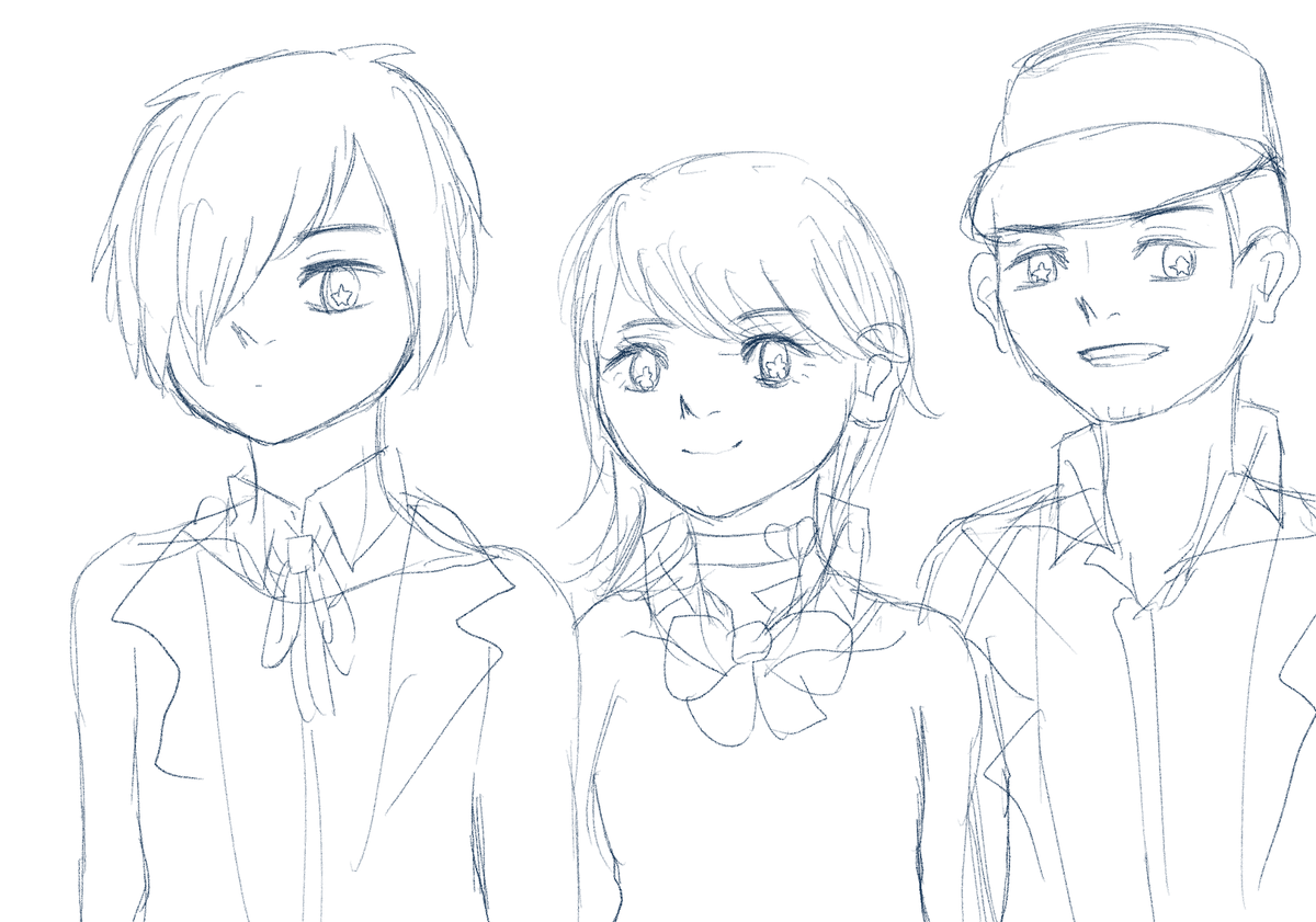 顔描いただけで満足しちゃった落書き
身長差がよく分かっていない