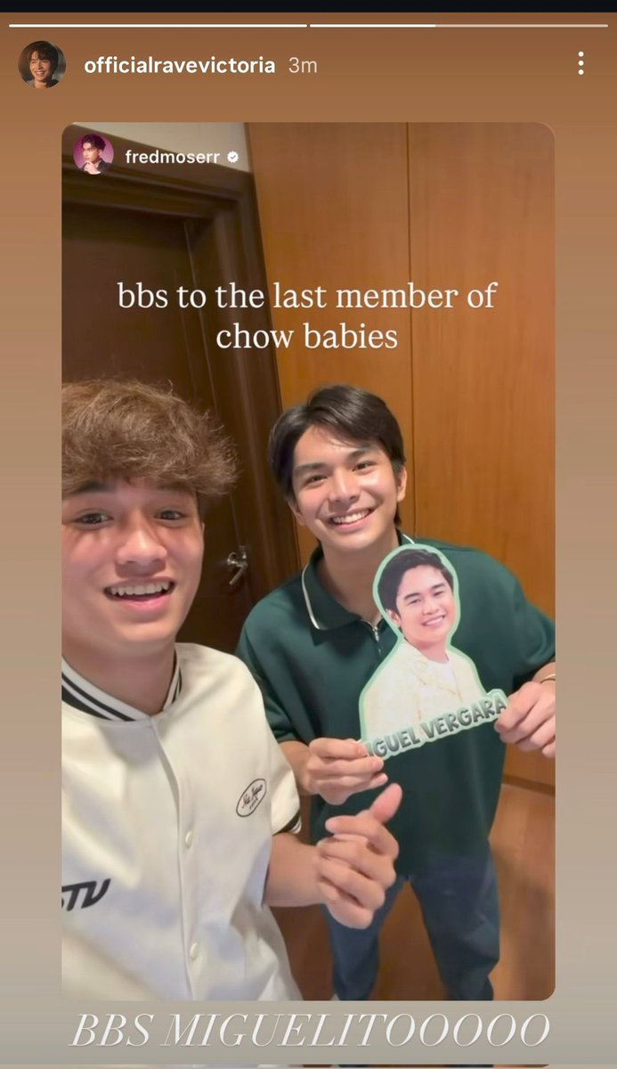From chow babies💚

BBS MIGUEL
#MiguelVergara #RaveVictoria
#FredMoser