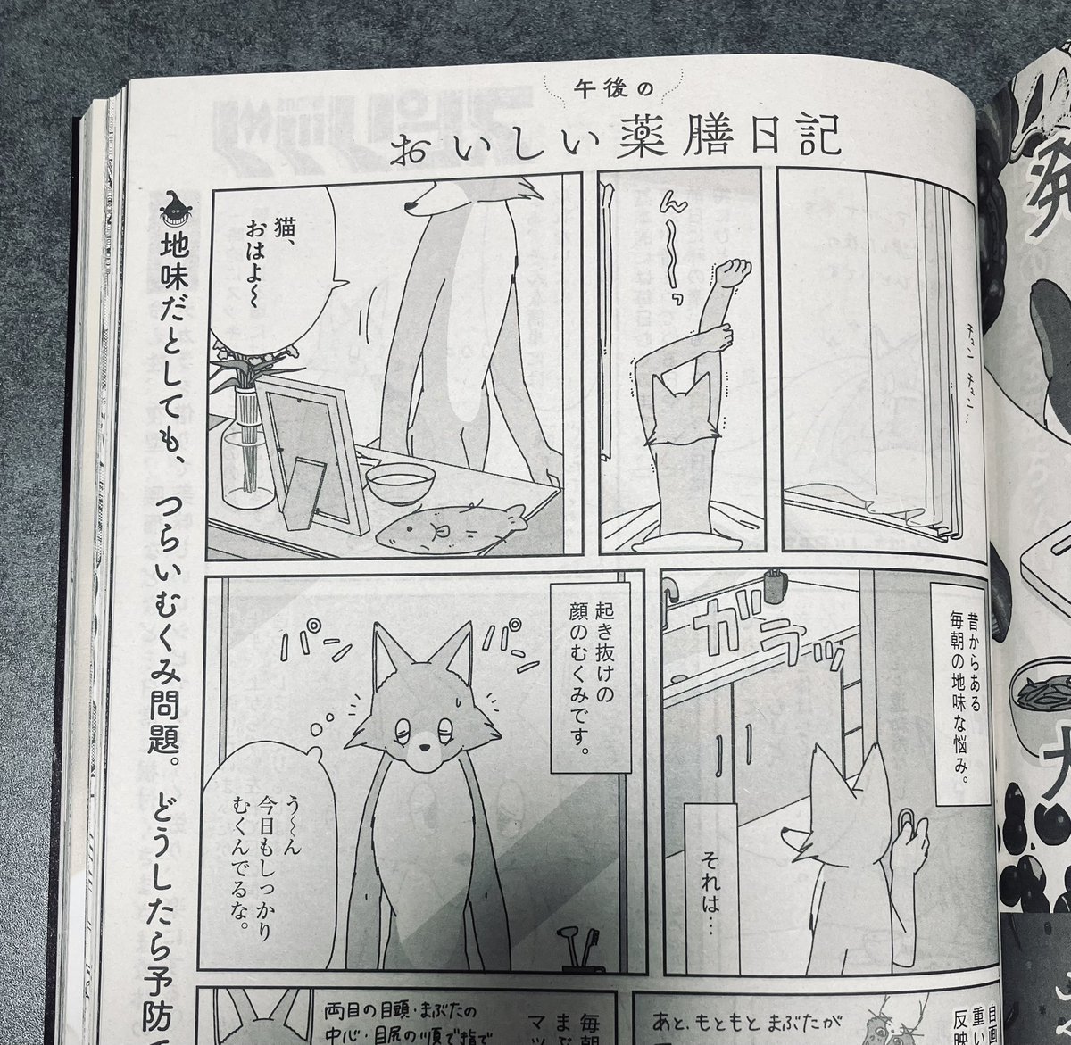週刊スピリッツ12号にて    
 #午後のおいしい薬膳日記   
第18話を掲載していただいています。今回は長芋でむくみをケアするお話です!私は顔(特にまぶた)がよくむくむので毎日カリウムを意識して摂っているのですが、また別ベクトルからアプローチできる食材を知ることができ勉強になりました😳✨️ 
