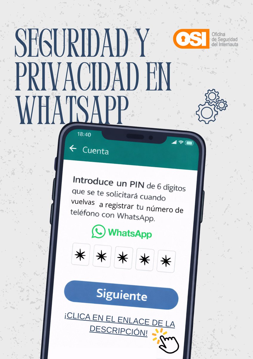 🔐 Tu WhatsApp, tus reglas
Configura la privacidad hoy.
incibe.es/sites/default/…