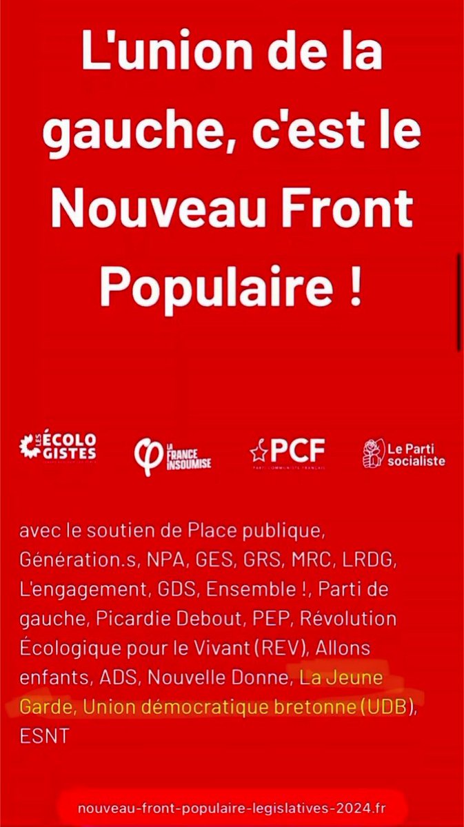 En Bretagne, aux élections législatives de 2024, tous les candidats de gauche affichaient sur leurs documents électoraux du second tour, le soutien de la milice criminelle d'extrême-gauche, "La Jeune Garde" du député-bandit Raphaël Arnault.
En bonne compagnie... avec les pseudos