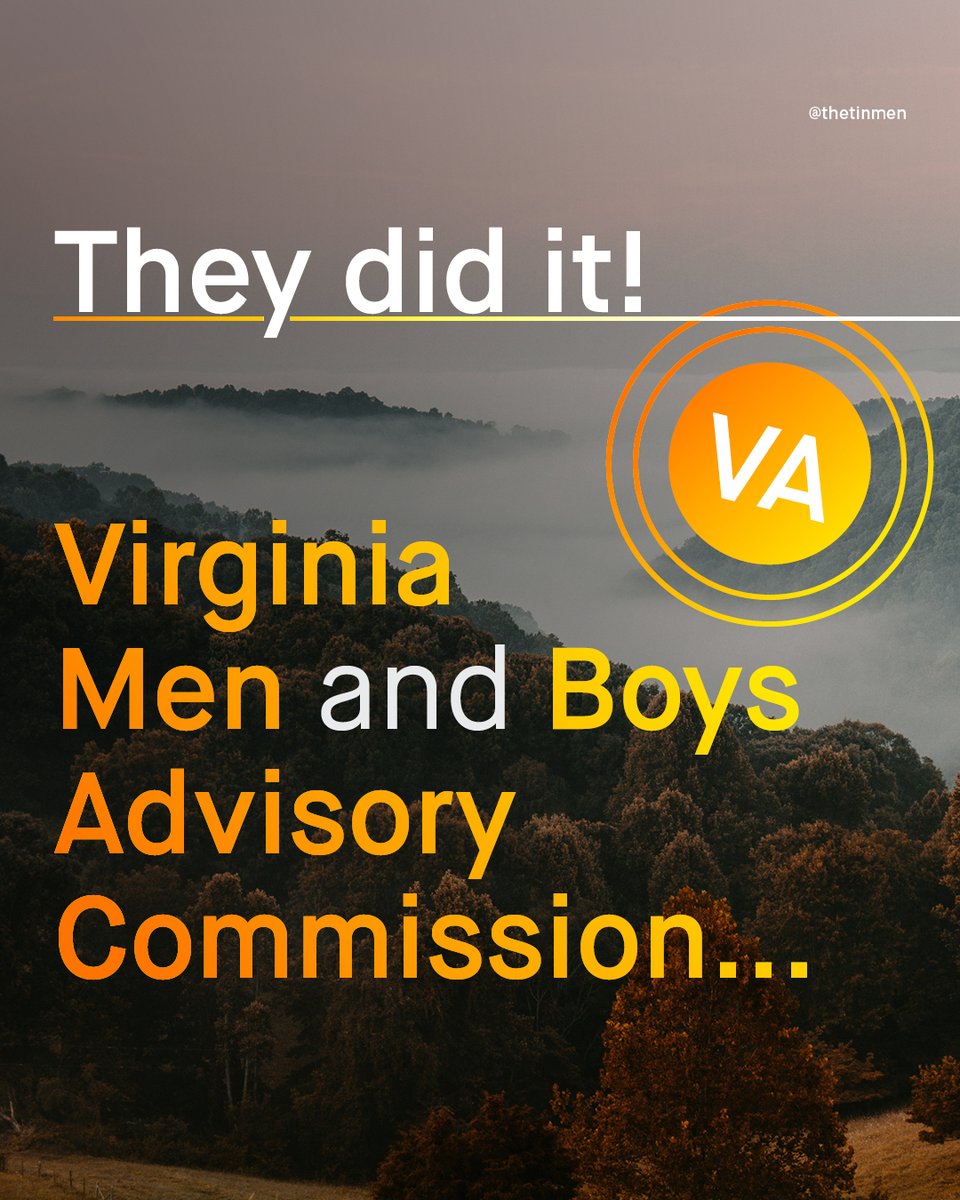 TheTinMenBlog's tweet photo. For years now, various groups of brave advocates have been working tirelessly to set up state level commissions for boys and men, to tackle some of the dire issues those across America are facing.

Watching from across the pond, it is clear that the struggle has been incredibly difficult, and so often beleaguered by heartache and disappointment.

Quite rightly, around 37 states have commissions for women and girls, which is a welcome thing.

However not one state has a commission for boys and men; to address male suicide, mens mental health, boys failing education, poor literacy rates, homelessness, addiction, incarceration, fatherlessness, and a whole litany of problems and tragic outcomes, that have been swept under the rug for generations.

But this could be about to change…
