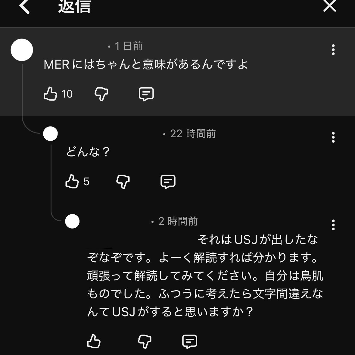 YouTubeのコメント見てたら『MER』には理由があるそうなのですが