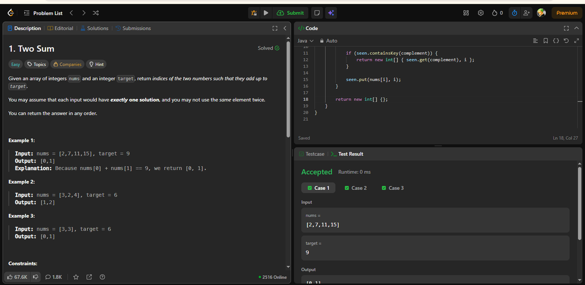 AmjadKhan9756's tweet photo. Day 31/365:- Doing #DSA on #LeetCode
Today solve one problem
Problem :1. Two Sum
#DSA #NexJS #fullstackdeveloper https://t.co/zPudbxTFwb