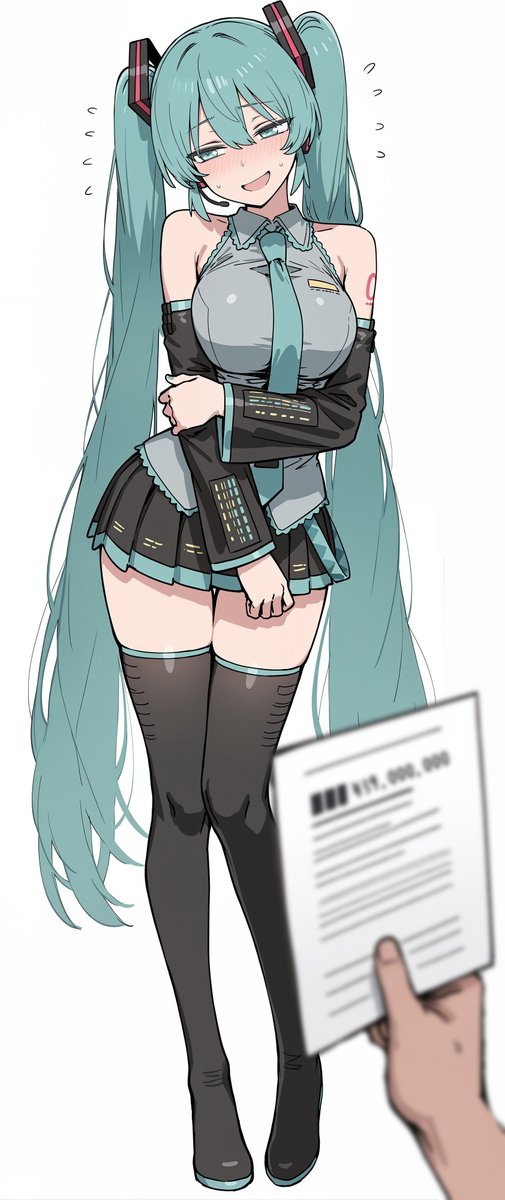 37bannAI's tweet photo. マスターにバレないように、こっそり少しずつナイスボディなパーツに換装していたが、とんでもない額の請求が届いて全てが露呈する初音ミク
再掲 https://t.co/5abqvfkUT7