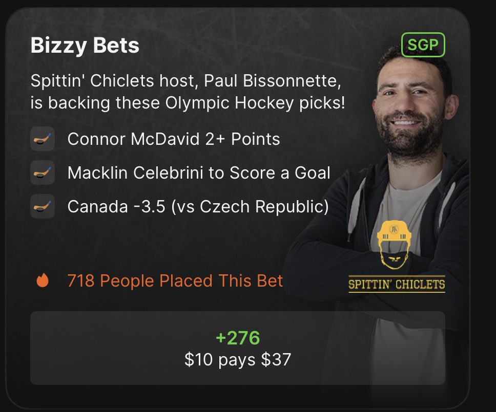 mattmurley19's tweet photo. We got a Bizzy Bet #DKPartner 

 🇨🇦Canada vs. 🇨🇿Czechia

@BizNasty2point0 @spittinchiclets https://t.co/sxpBfMwgmR