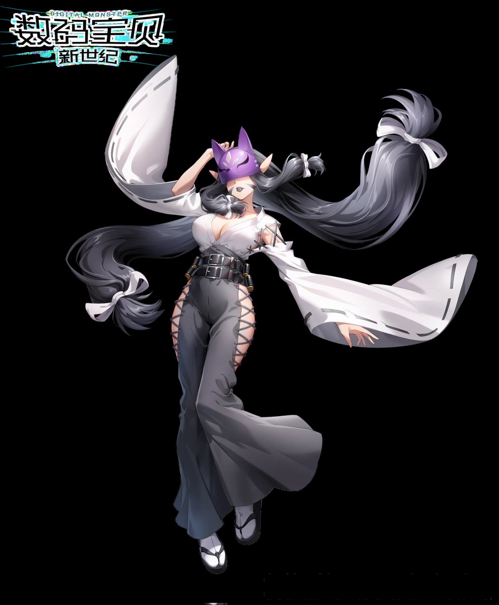 DncCodex's tweet image. Kuzuhamon Miko Mode new art and animations for Digimon New Century!

#Digimon