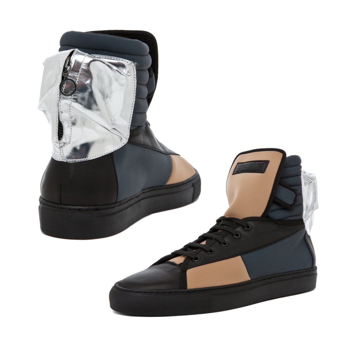 Sion wears Neoprene Astronaut Sneaker from RAF SIMONS ($711 / Rp12