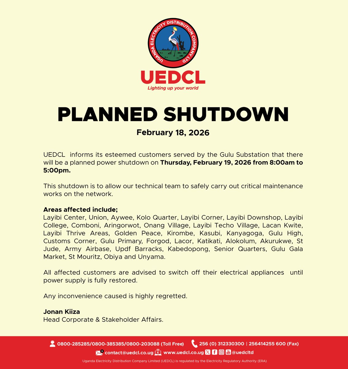 Uganda Electricity Distribution Company Ltd tweet media